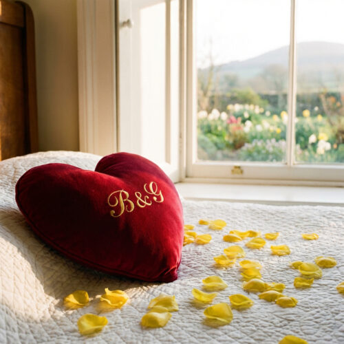 Heart-Shaped Velvet Cushion Prompt